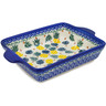 Polish Pottery Rectangular Baker with Handles 9" Pineapple Parade
