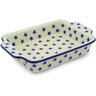 Polish Pottery Rectangular Baker with Handles 9" Starburst Americana