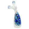 faience Reindeer Figurine  13&quot; Cobalt Flowers UNIKAT