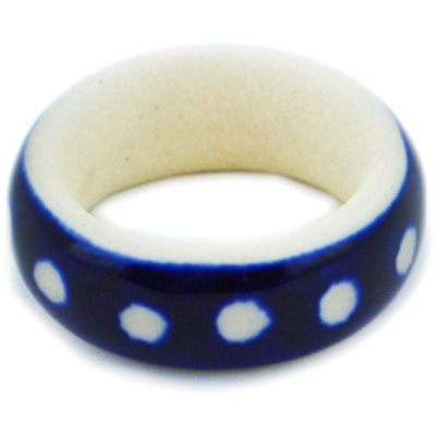 Polish Pottery Ring 1&quot; Blue Eyes