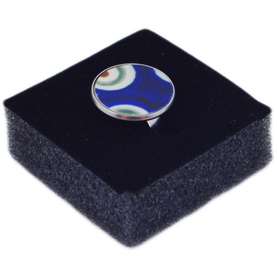 Ceramic, Metal Ring 1&quot; Peacock Eyes