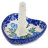 Polish Pottery Ring Holder 3&quot; Blue Rosette Wreath