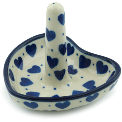 Polish Pottery Ring Holder 3&quot; Hearts Delight