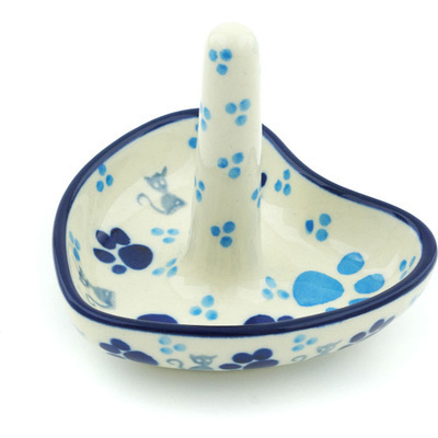 Polish Pottery Ring Holder 3&quot; Kitty Paws