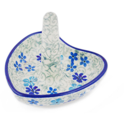 Polish Pottery Ring Holder 3&quot; Winter Floral