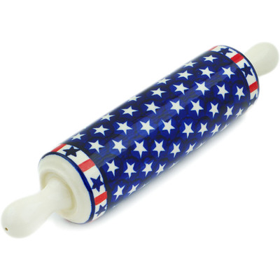 Polish Pottery Rolling Pin 13&quot; Americana