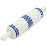 Polish Pottery Rolling Pin 13&quot; Blue Lace Vines