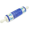 Polish Pottery Rolling Pin 13&quot; Blue Summer