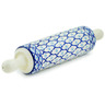 Polish Pottery Rolling Pin 13&quot; Catching Waves