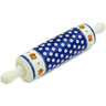 Polish Pottery Rolling Pin 13&quot; Country Apple Peacock