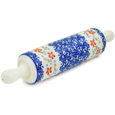 Polish Pottery Rolling Pin 13&quot; Country Garden