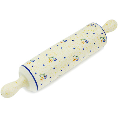 Polish Pottery Rolling Pin 13&quot; Country Meadow