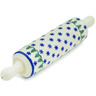 Polish Pottery Rolling Pin 13&quot; Evergreen Snowflakes