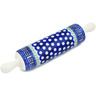 Polish Pottery Rolling Pin 13&quot; Grecian Peacock