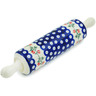 Polish Pottery Rolling Pin 13&quot; Peachy Peacock