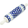 Polish Pottery Rolling Pin 13&quot; Peacock Christmas