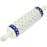 Polish Pottery Rolling Pin 13&quot; Peacock Dots