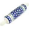 Polish Pottery Rolling Pin 13&quot; Peacock Evergreen