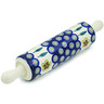 Polish Pottery Rolling Pin 13&quot; Peacock Garden