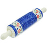 Polish Pottery Rolling Pin 13&quot; Poppies In The Wind
