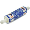 Polish Pottery Rolling Pin 13&quot; Rooster Parade