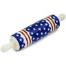 Polish Pottery Rolling Pin 13&quot; Stars And Stripes
