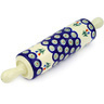 Polish Pottery Rolling Pin 13&quot; Tulip Pair Peacock