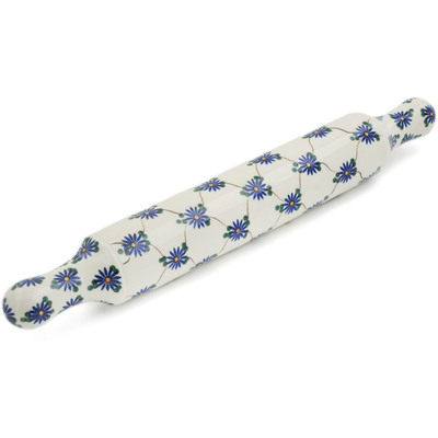 Polish Pottery Rolling Pin 18&quot; Aster Trellis