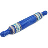 Polish Pottery Rolling Pin 18&quot; Blooming Blues