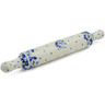 Polish Pottery Rolling Pin 18&quot; Blue Spring