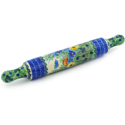 Polish Pottery Rolling Pin 18&quot; Butterfly Delight UNIKAT