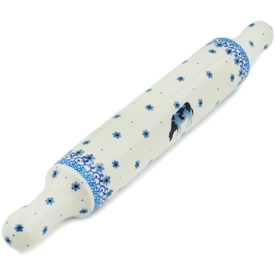 Polish Pottery Rolling Pin 18&quot; Cow That Jumped Over The Moon