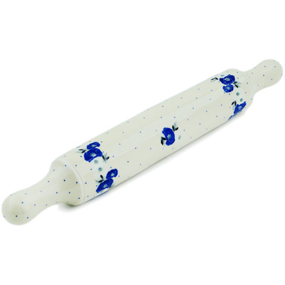Polish Pottery Rolling Pin 18&quot; Daisy Crown