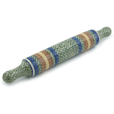 Polish Pottery Rolling Pin 18&quot; Grecian Sea