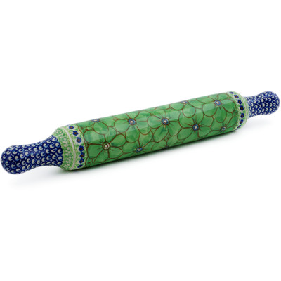 Polish Pottery Rolling Pin 18&quot; Key Lime Dreams UNIKAT