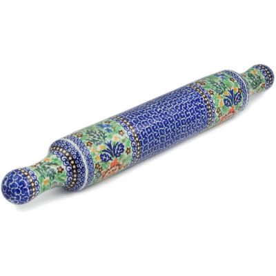 Polish Pottery Rolling Pin 18&quot; Lovely Spring Day UNIKAT