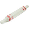 Polish Pottery Rolling Pin 18&quot; Poinsettia Lace