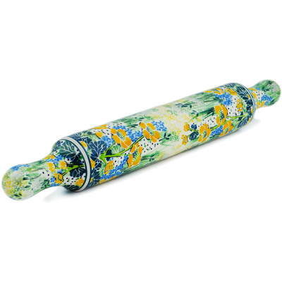 Polish Pottery Rolling Pin 18&quot; Serenity UNIKAT