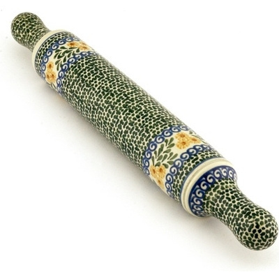 Polish Pottery Rolling Pin 18&quot; Summer Day