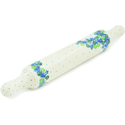Polish Pottery Rolling Pin 18&quot; Waterfall Blooms