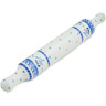 Polish Pottery Rolling Pin 18&quot; Winter Sparrow