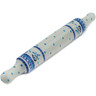 Polish Pottery Rolling Pin 18&quot; Winter Sparrow