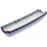 Polish Pottery Rolling Pin Cradle 13" Blue Rose Vine