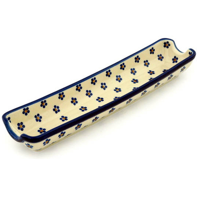 Polish Pottery Rolling Pin Cradle 13&quot; Daisy Dots