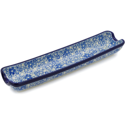 Polish Pottery Rolling Pin Cradle 13&quot; Motley Flowers