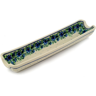 Polish Pottery Rolling Pin Cradle 13&quot; Polish Wreath