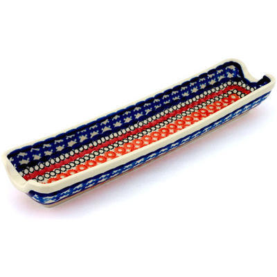 Polish Pottery Rolling Pin Cradle 13&quot; Primrose