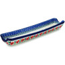 Polish Pottery Rolling Pin Cradle 13&quot; Red Pansy