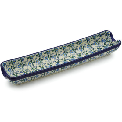 Polish Pottery Rolling Pin Cradle 13&quot; Summer Wind