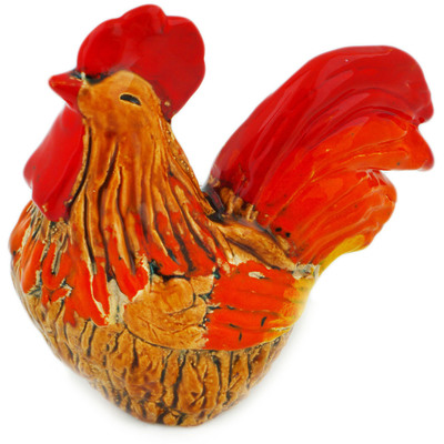 Ceramic Rooster Figurine 8&quot; Brown